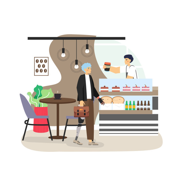 有假肢的残疾商人图片下载