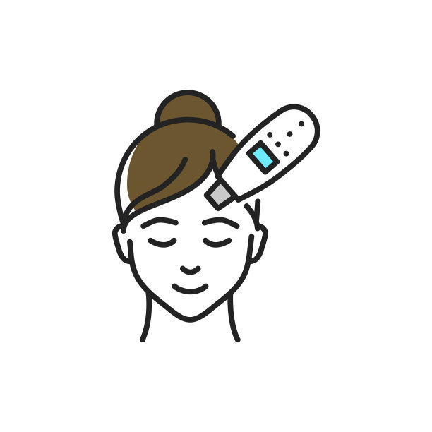 超声波面部清洗彩色线条图标图片下载