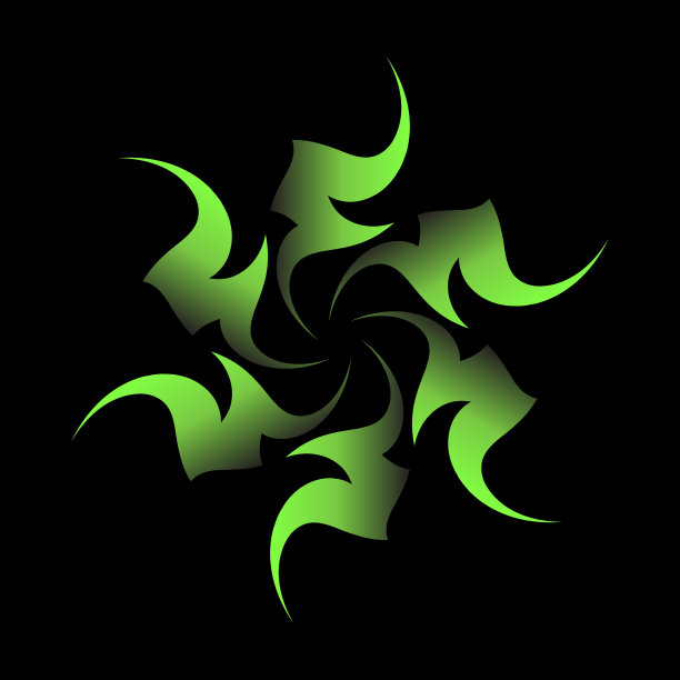 花分形绿色圆形过渡色图片下载