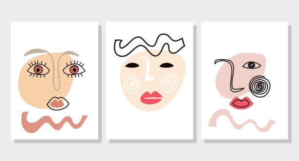 创意现代手绘封面设计背景。图片下载