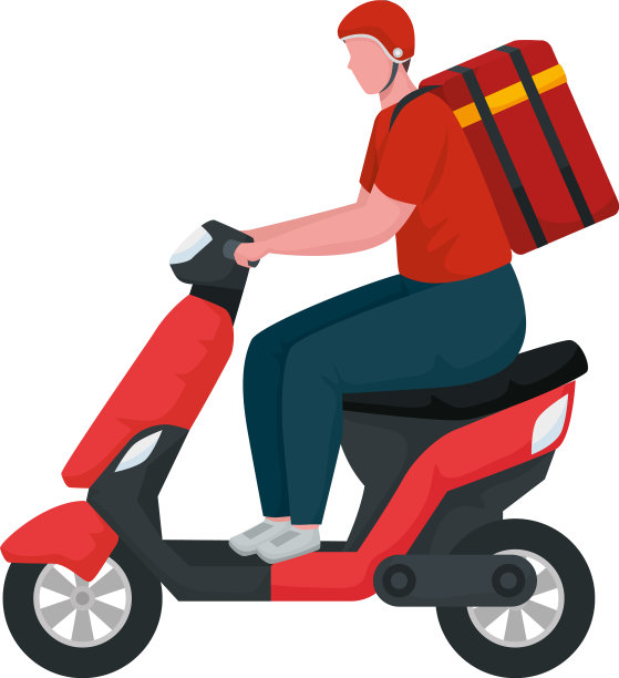 摩托车角色的快递员图片下载