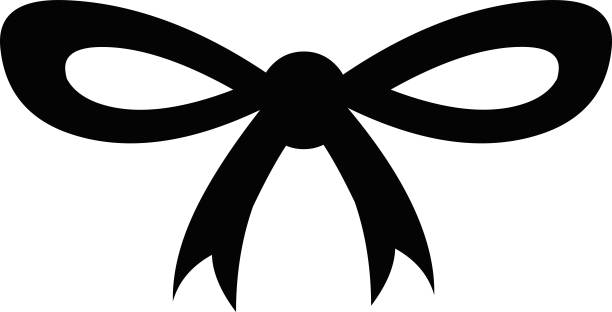 矢量插图的黑色剪影的丝带图片下载