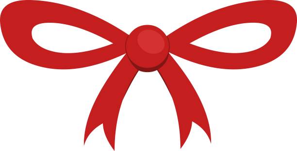 矢量表情插图的一个红色的蝴蝶结图片下载