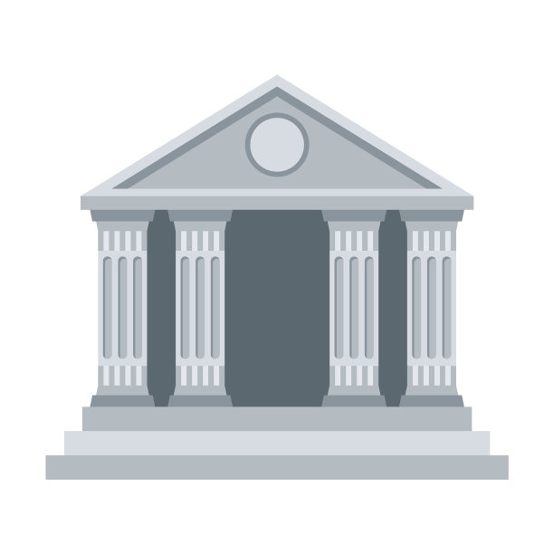 银行大楼平面图标经典视图图片下载