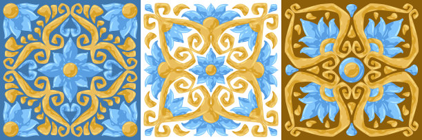 瓷砖花纹带花图片下载