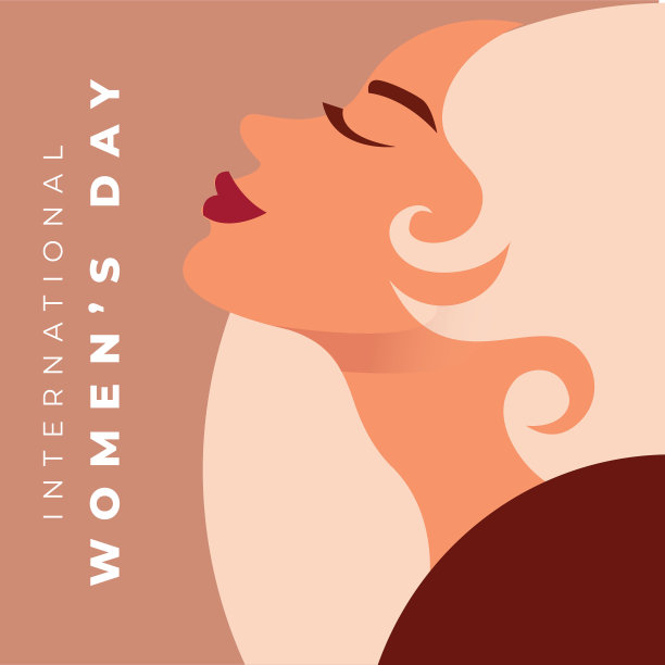 国际妇女节海报矢量平面设计插图。女人从侧面看。快乐妇女节理念现代设计。3月8日国际妇女节创意新旗帜图片下载