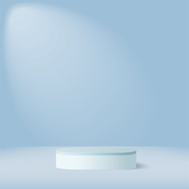抽象背景与蓝色几何3d讲台。矢量图图片下载