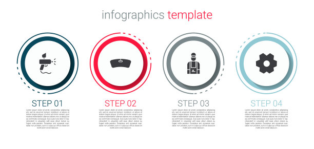 设置喷漆枪，挡风玻璃，汽车机械和齿轮。业务信息模板。向量图片下载