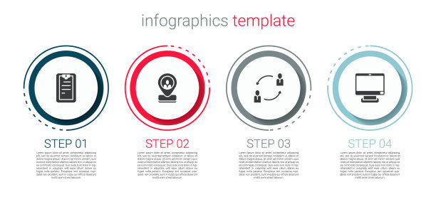 设置剪贴板与检查表，工人位置，人力资源和计算机显示器。业务信息模板。向量图片下载
