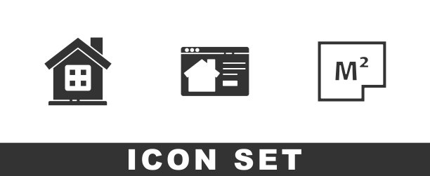 Set House, Online real estate House and plan icon。向量图片下载