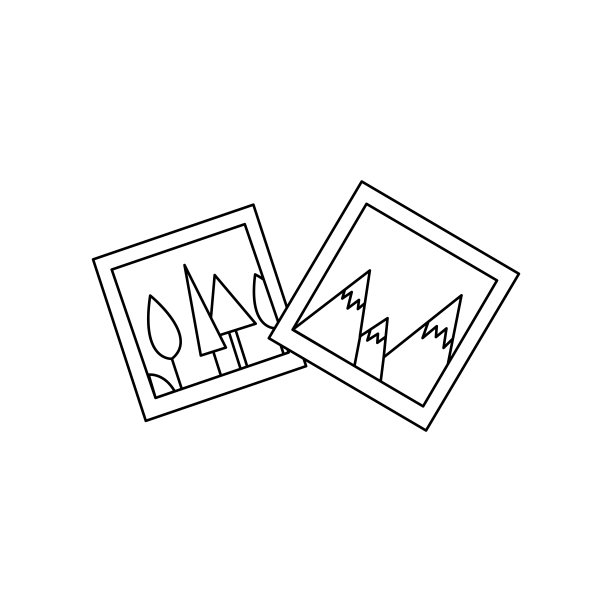 线性黑白自然摄影图标。可以用作贴纸、符号或标志。勾勒远足所需的自然照片图片下载