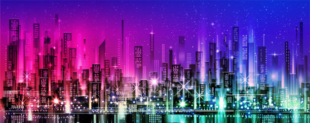 城市建筑背景：摩天大楼、大都市、建筑物和商业区素材图片