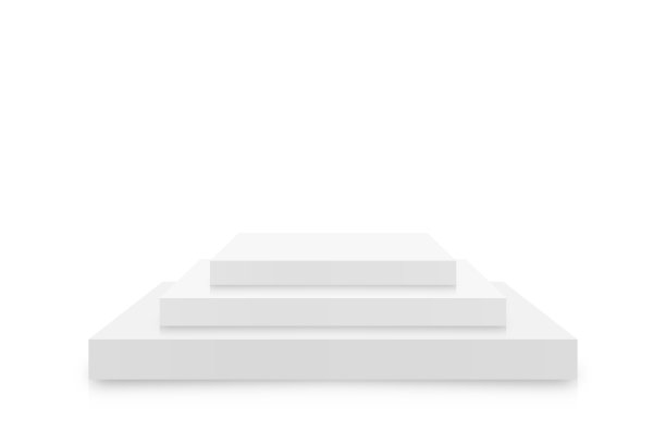 白色3D正方形领奖台样机颁奖典礼和产品展示图片下载