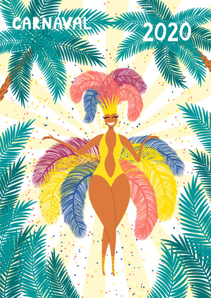 嘉年华海报与美丽的女孩图片下载