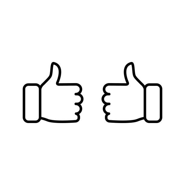 大拇指图标。像线标志。图片下载