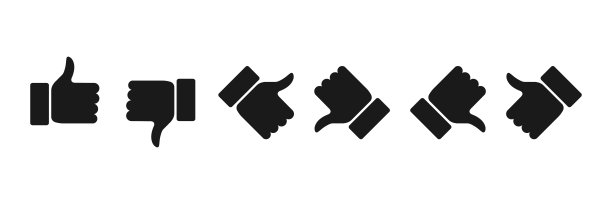 拇指向上和拇指向下图标设置。图片下载