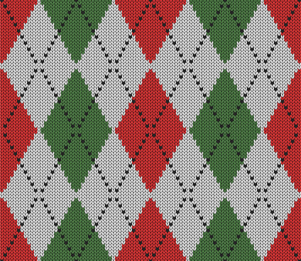 针织菱形圣诞和新年图案图片下载