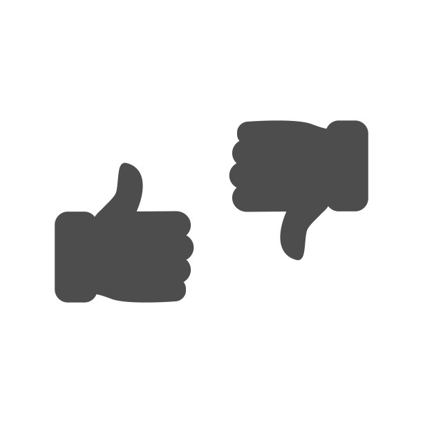 拇指向上和拇指向下图标。喜欢和不喜欢黑色剪影标志图片下载