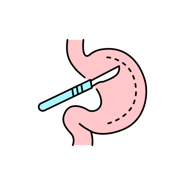 胃手术彩色线图标。象形文字用于网页、手机应用、促销。图片下载