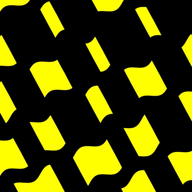 空白半色调风格碎片马赛克拼图设计在鲜艳的黄色在黑色的背景图片下载