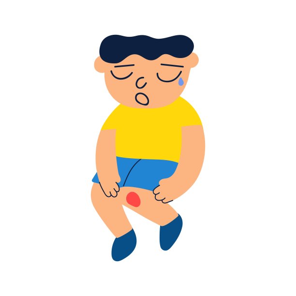 孩子伤害膝盖。图片下载