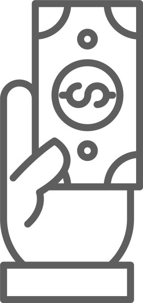 手拿钱购物商务细线图片下载