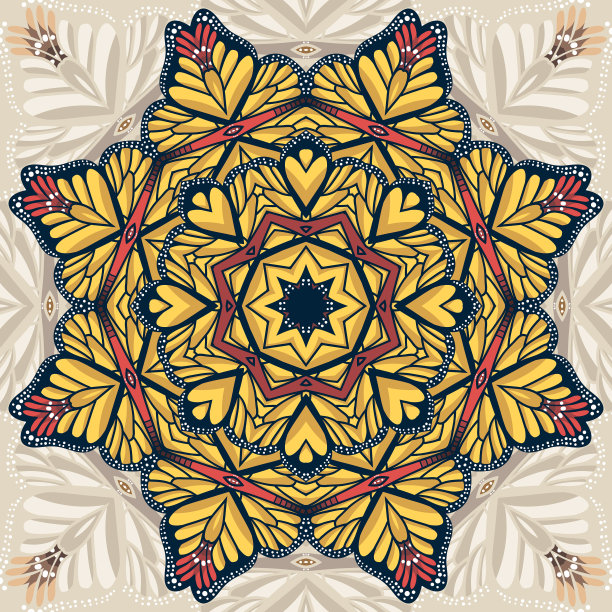 美丽的圆形背景分形图像图片下载