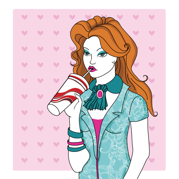 性感女孩喝可乐图片下载