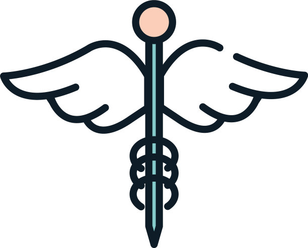 健康医疗 Caduceus 标志线条填充设计图片下载