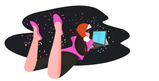 戴圣诞帽的女人用笔记本电脑女孩在网上买东西图片下载