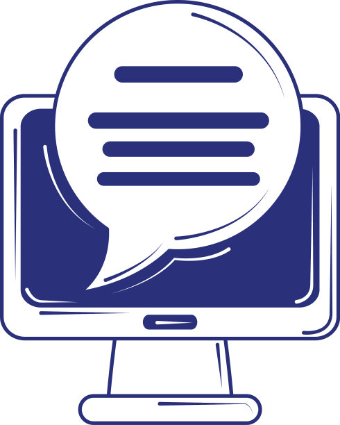 社交媒体电脑聊天气泡聊天蓝线图片下载