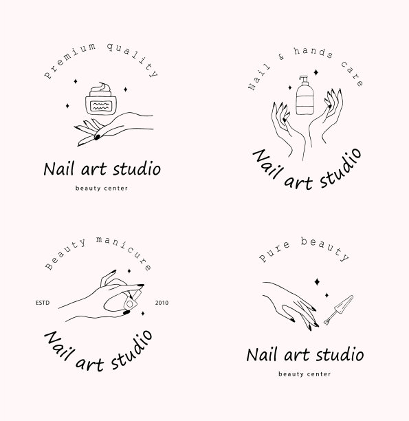 美甲艺术工作室标志集现代设计为美图片下载