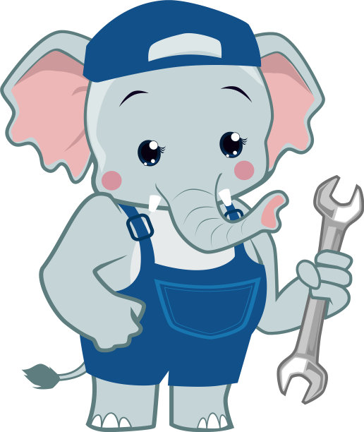 大象机械吉祥物卡通图片下载