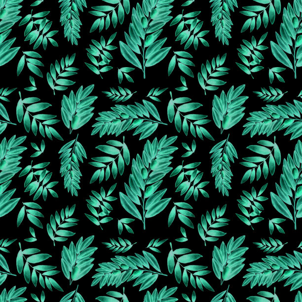 水彩橄榄叶图案图片下载