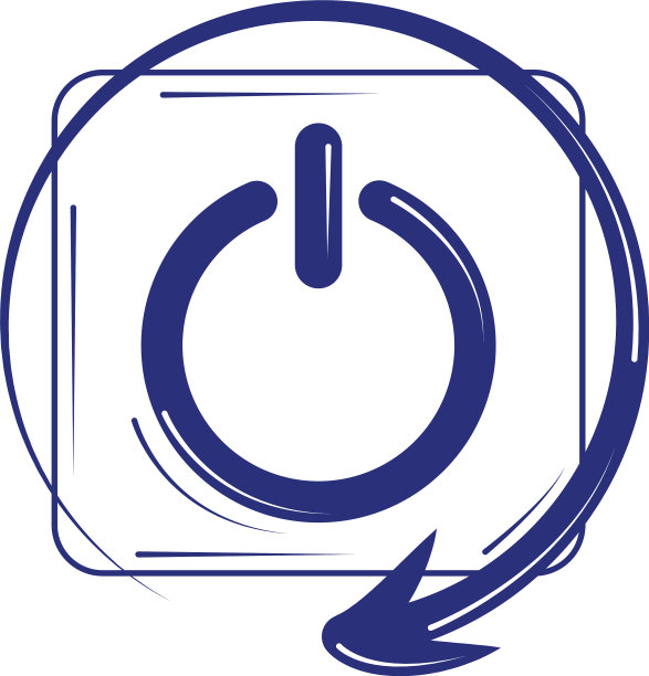 社交媒体刷新启动按钮蓝线填充图片下载