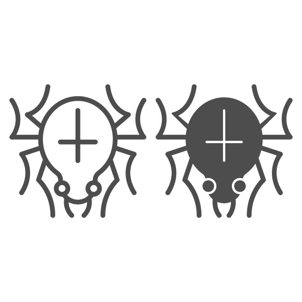 后线上有传中的蜘蛛和固体图标图片下载