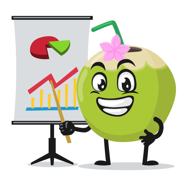 绿色椰子吉祥物或人物图片下载