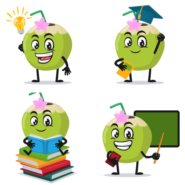 绿色椰子吉祥物或人物图片下载