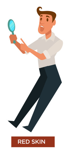 皮肤红肿晒伤症状孤立图标红肿图片下载