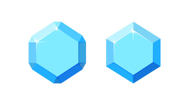 钻石与不同的切割设置蓝色图片下载