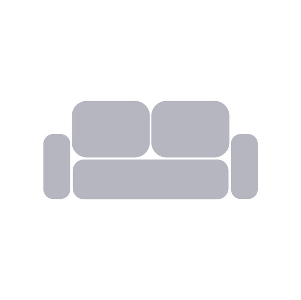 沙发简约，灰色抛光，2d平面图片下载