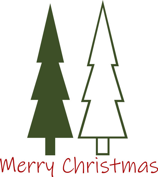 圣诞快乐文字设计与圣诞树图片下载