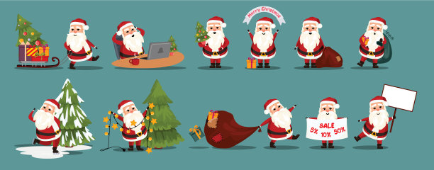 圣诞老人组图片下载