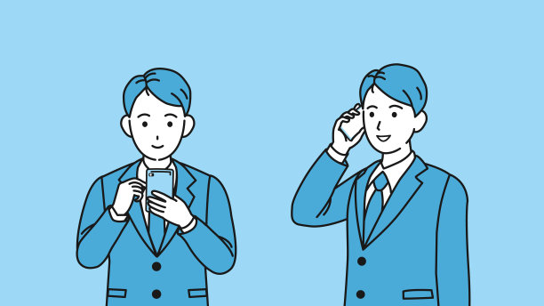 商人使用智能手机插图图片下载