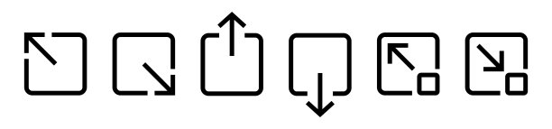 展开和折叠图标集。缩放界面轮廓符号。图片下载