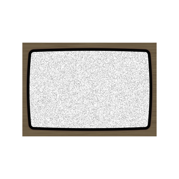 旧电视没有信号屏幕。老式木制电视机，显示器有噪音。矢量图图片下载