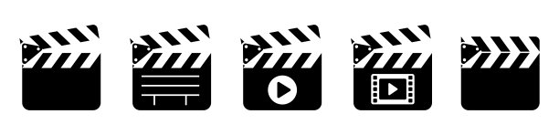 拍板图标设置。打开和关闭电影电影图标。图片下载