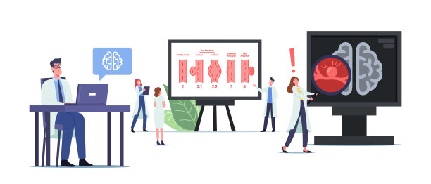 微小的医生字符在巨大的信息图与动脉瘤阶段。动脉壁变弱并导致肿胀的疾病图片下载