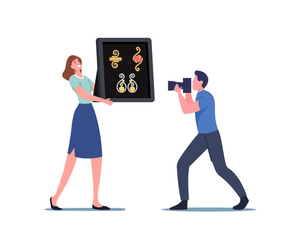 工艺首饰的概念。为记者或摄影师展示手工丝Bijouterie收藏的女设计师图片下载