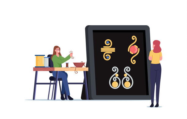 铜线串彩珠女人物首饰制作。创意工艺，手工爱好图片下载